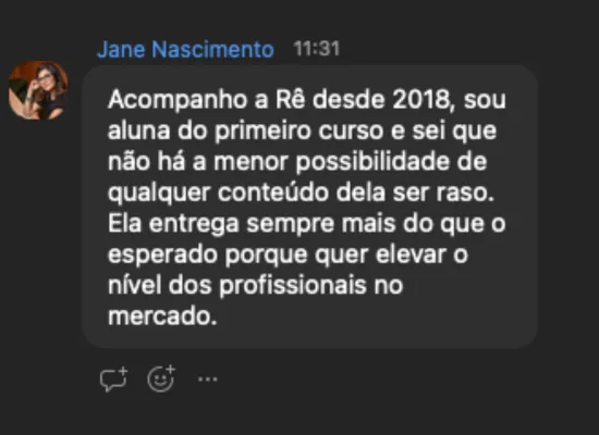 Depoimento de aluna