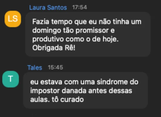 Depoimento de aluna