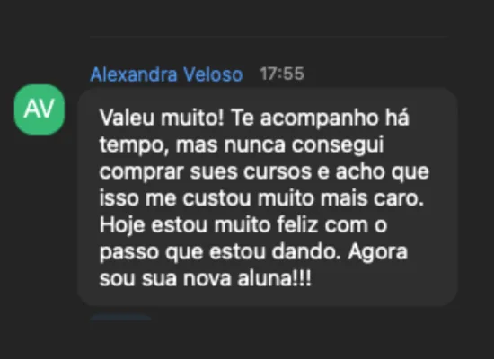 Depoimento de aluna