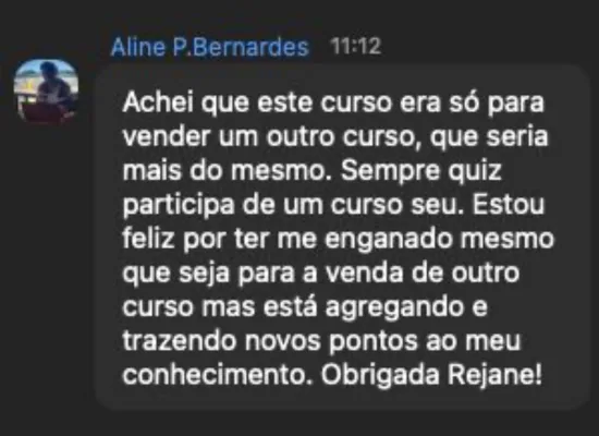 Depoimento de aluna